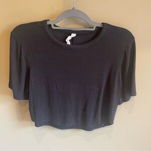 lululemon athletica Black Short Sleeve Crop Tee